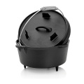 Preseasoned Cast Iron Dutch Oven with Three Legs on Lid